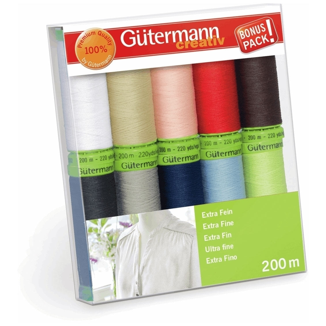 Gutermann Thread Set. Sew-All Extra Fine 200. 10 x 200m. Assorted – Sew ...