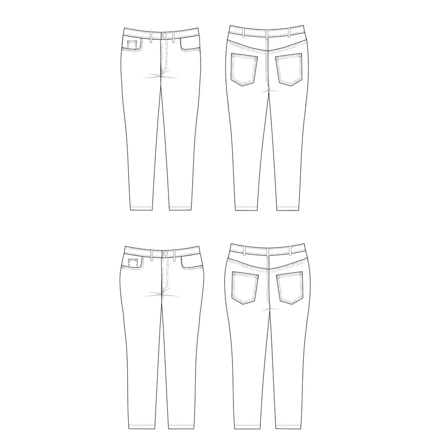 Classic Fit Ree Pattern Ames Jeans Apple and Pear Fit Cashmerette Sewing Pattern 4101 – Sew ...