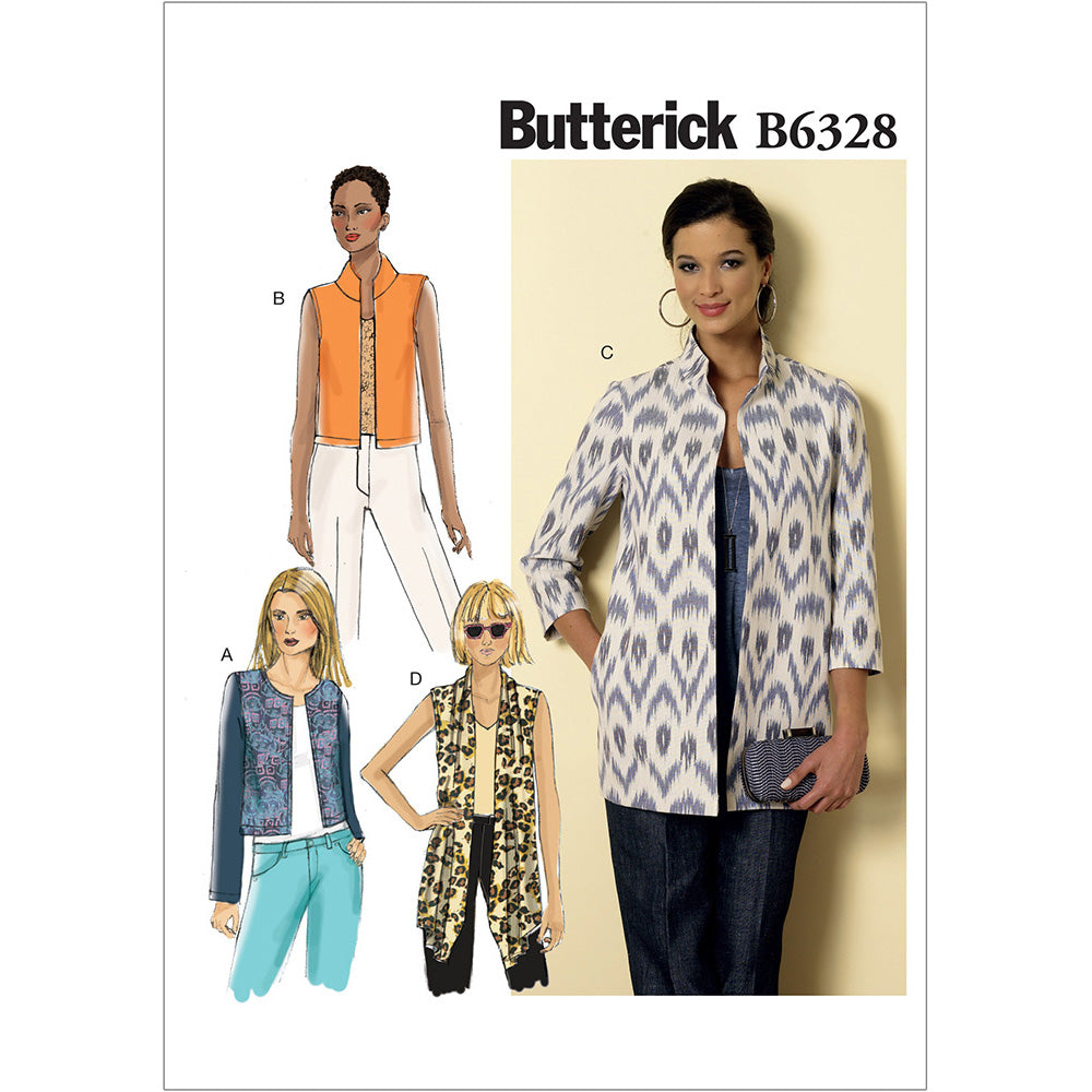 Open Jackets Pattern Misses Open-Front Jackets Butterick Sewing Pattern 6328 – Sew Essential