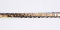 Black / Gold Lurex Sequin Trim. 12mm x 20m.