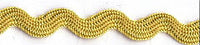 Yellow Rayon Ric Rac. 8mm x 50m.