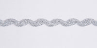 Silver Metallic Rayon Ric Rac. 10mm x 25m.