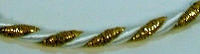 Gold / White Cord. 3mm x 20m.