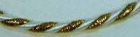Gold / White Cord. 6mm x 20m.