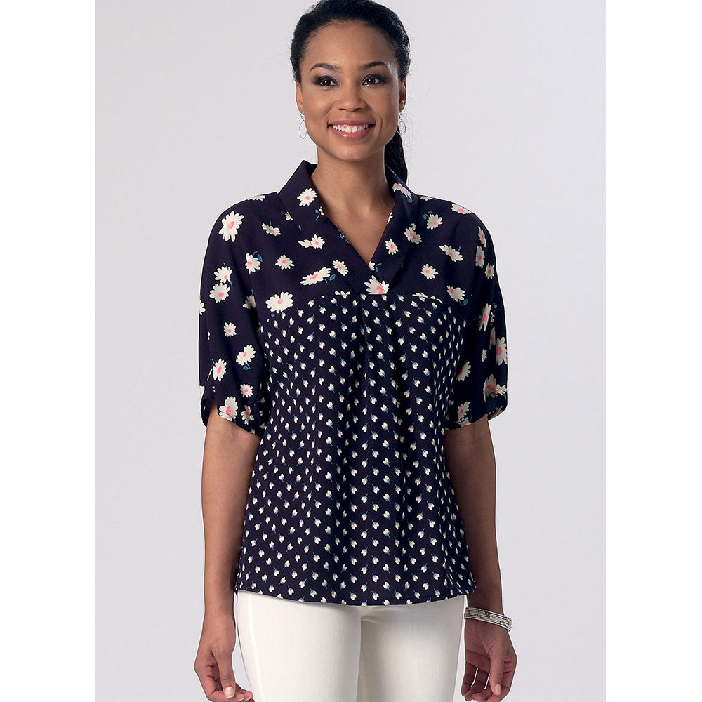 Misses V-Neck Dolman Sleeve Tops McCalls Sewing Pattern 7359 – Sew