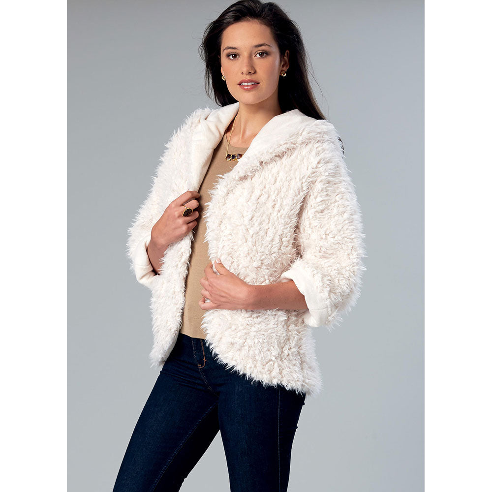 Open Jackets Pattern Misses Open-Front Jackets with Shawl Collar and Hood McCalls Sewing ...