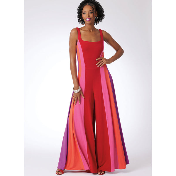 McCall's M8512D5 Misses' Floor Length Knit Jumpsuits and Dress Sewing Pattern Packet, Design Code M8512, Sizes 4-6-8-10-12
