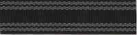 Straight Petersham. Black. 25mm (1 Inch)