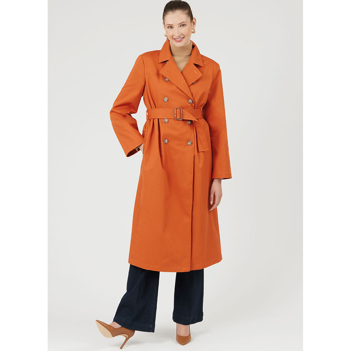 Misses Trench Coat in Two Lengths and Belt New Look Sewing Pattern