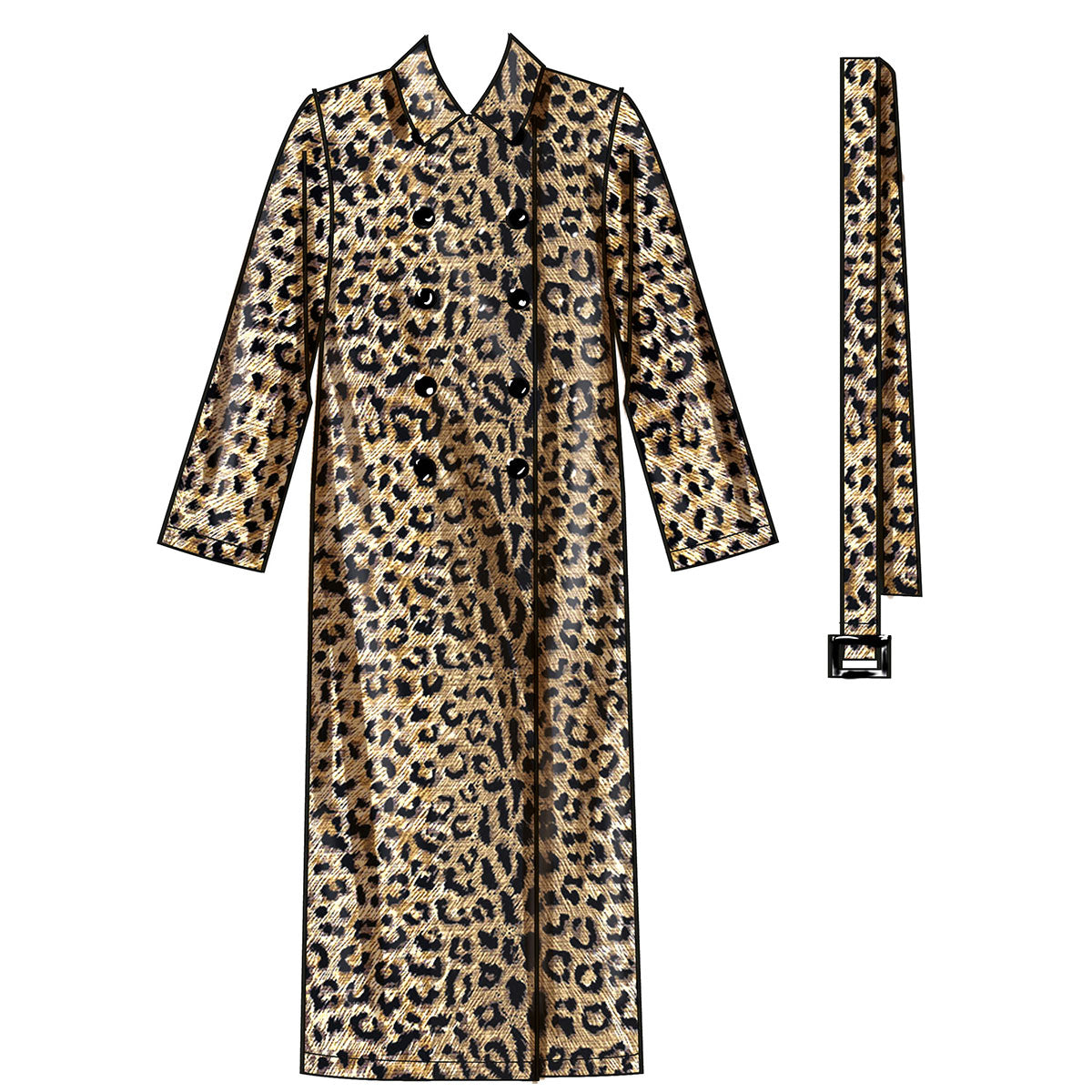 Misses Trench Coat in Two Lengths and Belt New Look Sewing Pattern
