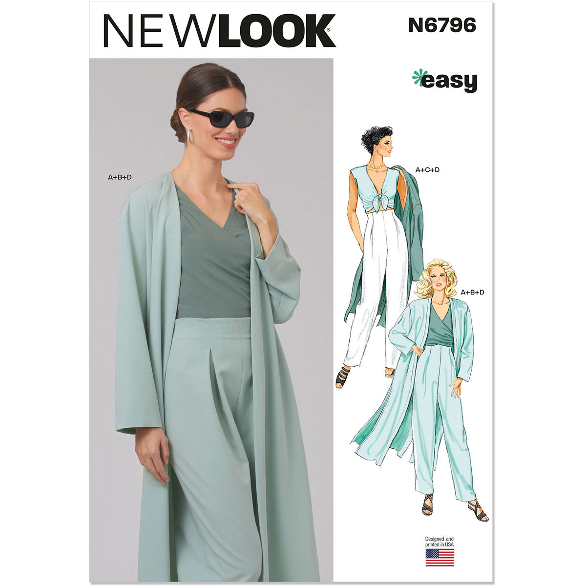 Misses Coat‚ Tops and Trousers New Look Sewing Pattern 6796. Size