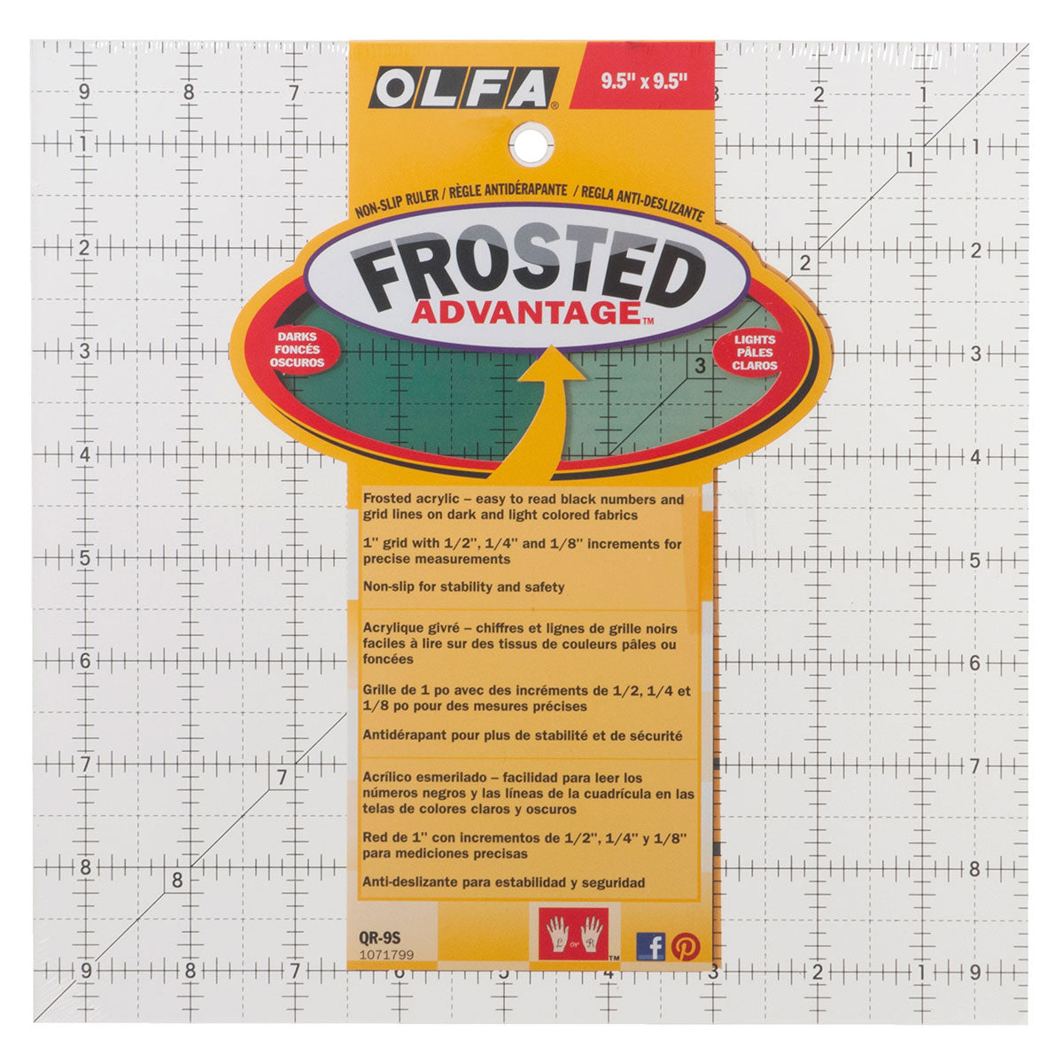 Olfa Quilt Ruler. 9-1/2inch x 9-1/2 inch – Sew Essential