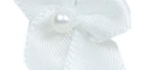 9.5mm Bow With Pearl. Qty 100. White.