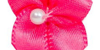 9.5mm Bow With Pearl. Qty 100. Shocking Pink.