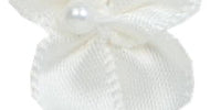 9.5mm Bow With Pearl. Qty 100. Antique White.