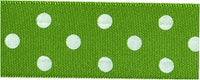 Berisfords Polka Dot Ribbon. 25mm wide x 20m Roll. Meadow.