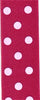 Berisfords Polka Dot Ribbon. 25mm wide x 20m Roll. Shocking Pink.