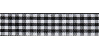 Bowtique Gingham Ribbon. 15mm wide x 5m Roll. Black.