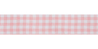 Bowtique Gingham Ribbon. 15mm wide x 5m Roll. Pink.