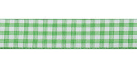 Bowtique Gingham Ribbon. 15mm wide x 5m Roll. Green.