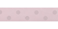 Bowtique Satin Polka Dot Ribbon. 15mm wide x 5m Roll. Pink.