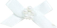 7mm Bow With 5 Pearls. Qty 100. White.