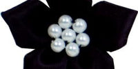 Satin Star With Pearls. 40mm Qty 20. Black.