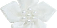 Satin Star With Pearls. 40mm Qty 20. Antique White.