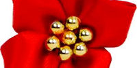 Satin Star With Pearls. 40mm Qty 20. Red GP.