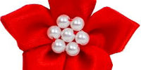 Satin Star With Pearls. 40mm Qty 20. Red.