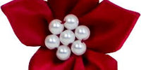 Satin Star With Pearls. 40mm Qty 20. Wine.