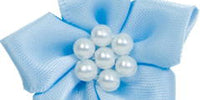 Satin Star With Pearls. 40mm Qty 20. Light Blue.