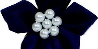 Satin Star With Pearls. 40mm Qty 20. Navy Blue.
