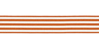 Berisfords Stripes Ribbon. 16mm wide x 25m Roll. Rust.