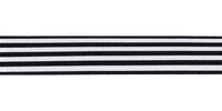 Berisfords Stripes Ribbon. 16mm wide x 25m Roll. Navy.