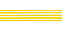 Berisfords Stripes Ribbon. 25mm Wide x 25m Roll. Yellow.