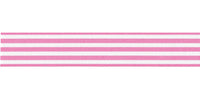 Berisfords Stripes Ribbon. 25mm Wide x 25m Roll. Pink.