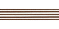 Berisfords Stripes Ribbon. 25mm Wide x 25m Roll. Brown.
