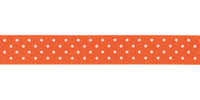 Berisfords Micro Dot Ribbon. 15mm wide x 20m Roll. Orange Delight.