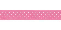 Berisfords Micro Dot Ribbon. 25mm wide x 20m Roll. Hot Pink.