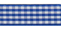Polyester Gingham Ribbon. 25mm x 10m. Royal.