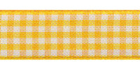 Polyester Gingham Ribbon. 5mm x 20m. Gold.