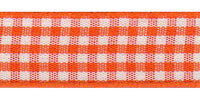 Polyester Gingham Ribbon. 5mm x 20m. Orange.