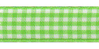 Polyester Gingham Ribbon. 5mm x 20m. Meadow Green.
