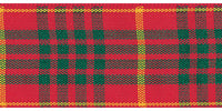 Berisfords Woven Tartan Ribbon. 10mm Wide x 25m Roll. Cameron.