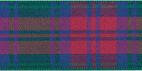 Berisfords Woven Tartan Ribbon. 10mm Wide x 25m Roll. Lindsay.