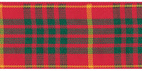 Berisfords Woven Tartan Ribbon. 25mm Wide x 25m Roll. Cameron.