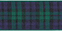 Berisfords Woven Tartan Ribbon. 70mm Wide x 25m Roll. Black Watch.