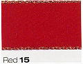 Berisfords Gold Metallic Edge Satin Ribbon. 7mm x 20m. Red.