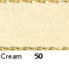 Berisfords Gold Metallic Edge Satin Ribbon. 7mm x 20m. Cream.